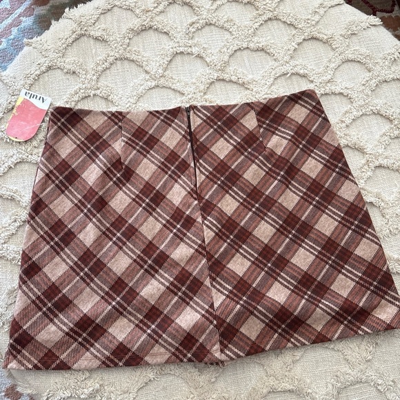 NWT Arula Paris Mini Skort Size 0X Plus Soft Flannel Plaid Zip Back Stretch Fall - Picture 4 of 5